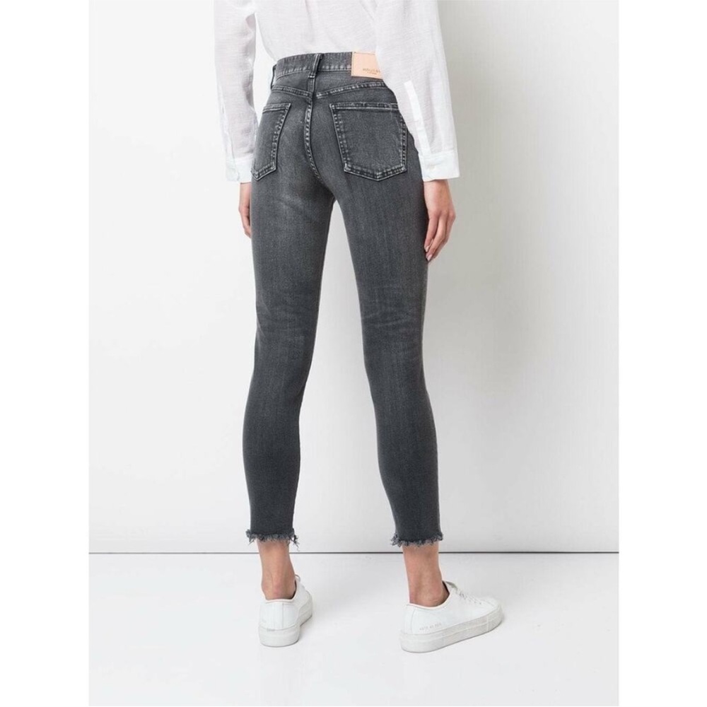 Moussy Black Washed Raw-Hem Skinny Jeans